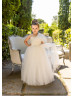 One Shoulder Tulle Long Flower Girl Dress